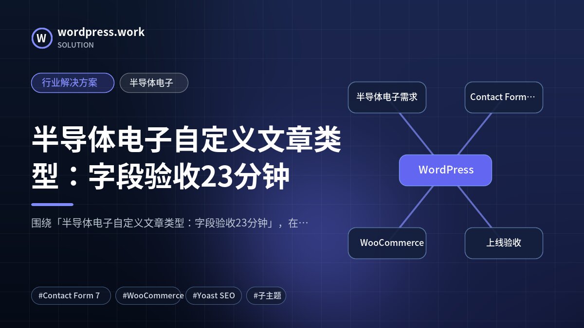 半导体电子自定义文章类型：字段验收23分钟｜行业解决方案｜半导体电子
