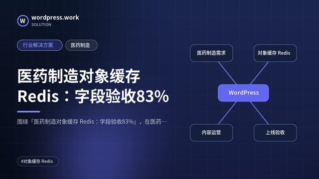 医药制造对象缓存 Redis:字段验收83%|行业解决方案|医药制造