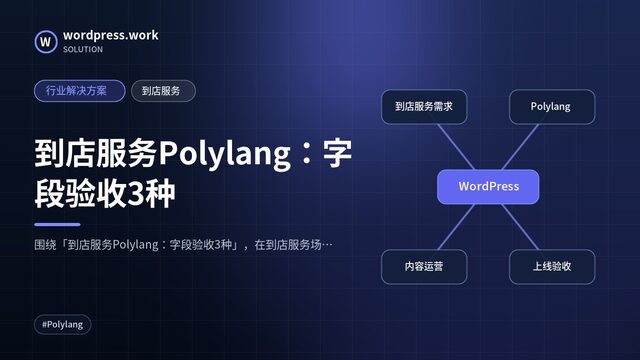 到店服务Polylang:字段验收3种|行业解决方案|到店服务