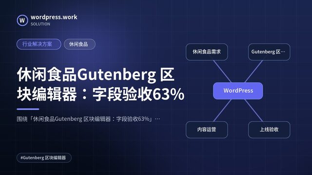 休闲食品Gutenberg 区块编辑器：字段验收63%｜行业解决方案｜休闲食品