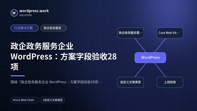 政企政务服务企业 WordPress：方案字段验收28项｜行业解决方案｜政企政务服务