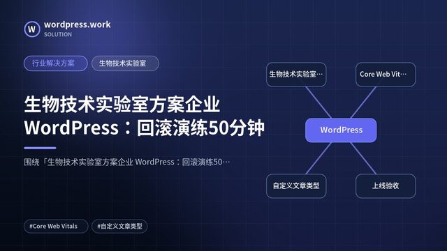生物技术实验室方案企业 WordPress：回滚演练50分钟｜行业解决方案｜生物技术实验室