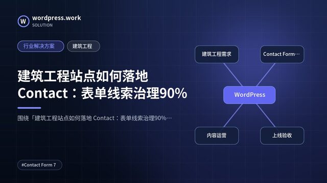 建筑工程站点如何落地 Contact:表单线索治理90%|行业解决方案|建筑工程