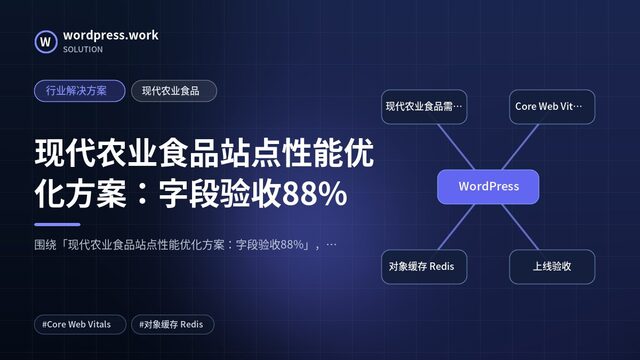 现代农业食品站点性能优化方案:字段验收88%|行业解决方案|现代农业食品