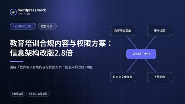 教育培训合规内容与权限方案:信息架构改版2.8倍|行业解决方案|教育培训
