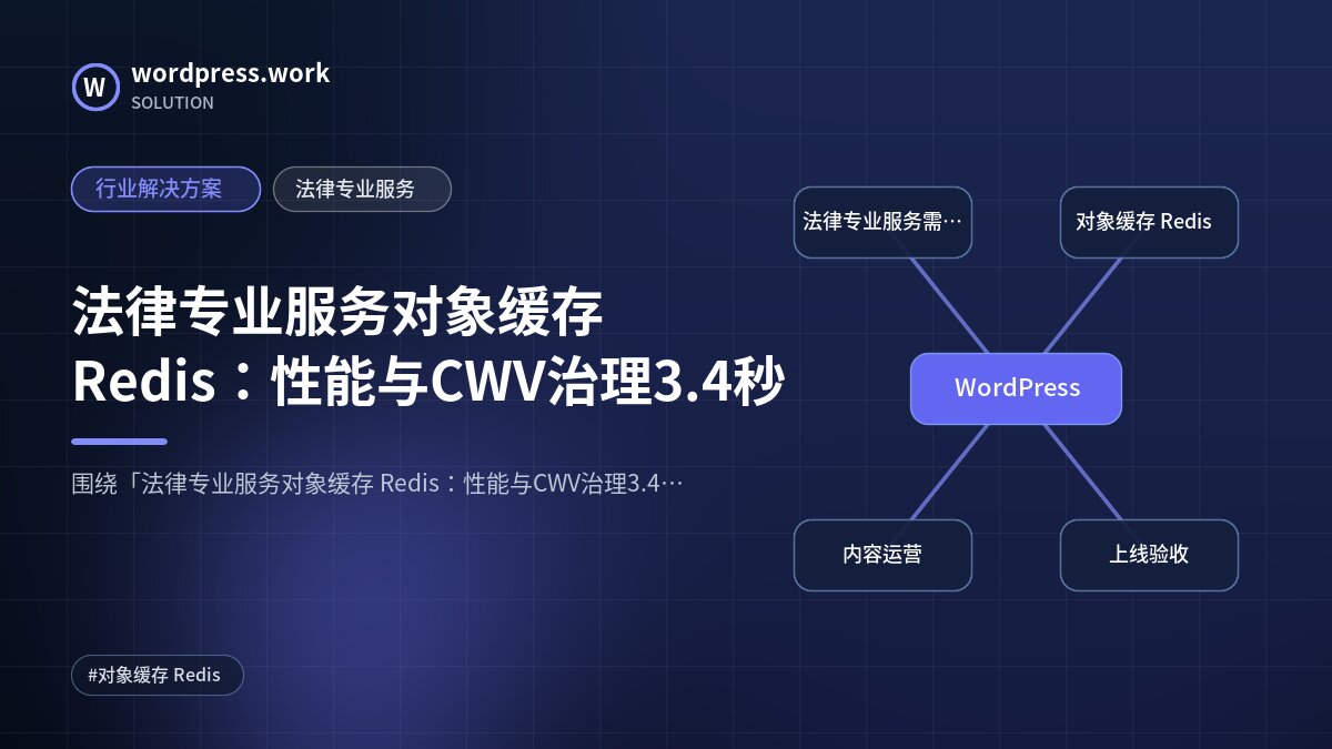 法律专业服务对象缓存 Redis:性能与CWV治理3.4秒|行业解决方案|法律专业服务