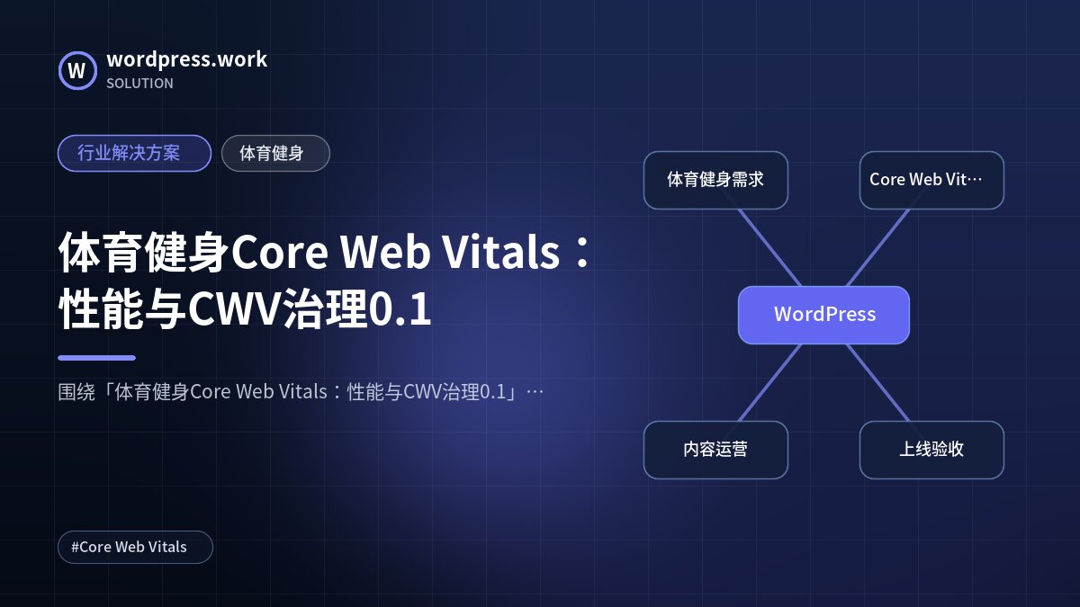 体育健身Core Web Vitals：性能与CWV治理0.1｜行业解决方案｜体育健身