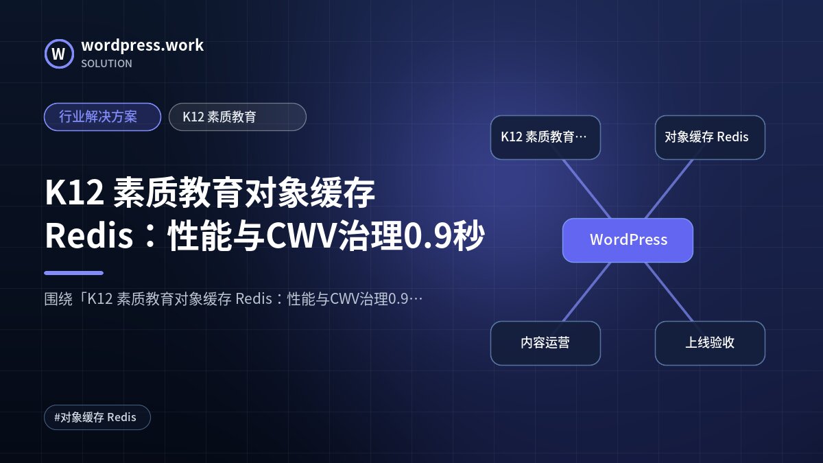 K12 素质教育对象缓存 Redis：性能与CWV治理0.9秒｜行业解决方案｜K12 素质教育