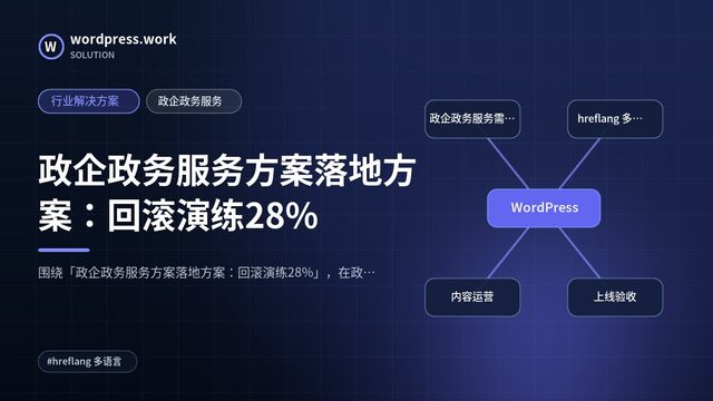 政企政务服务方案落地方案：回滚演练28%｜行业解决方案｜政企政务服务
