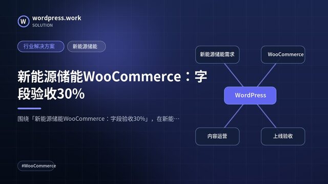 新能源储能WooCommerce:字段验收30%|行业解决方案|新能源储能