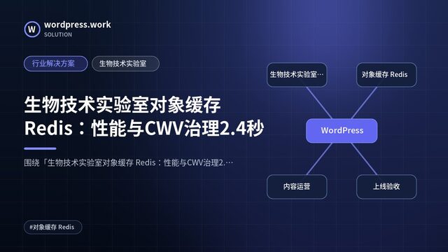 生物技术实验室对象缓存 Redis:性能与CWV治理2.4秒|行业解决方案|生物技术实验室