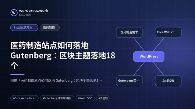医药制造站点如何落地 Gutenberg：区块主题落地18个｜行业解决方案｜医药制造