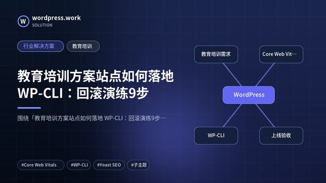 教育培训方案站点如何落地 WP-CLI:回滚演练9步|行业解决方案|教育培训