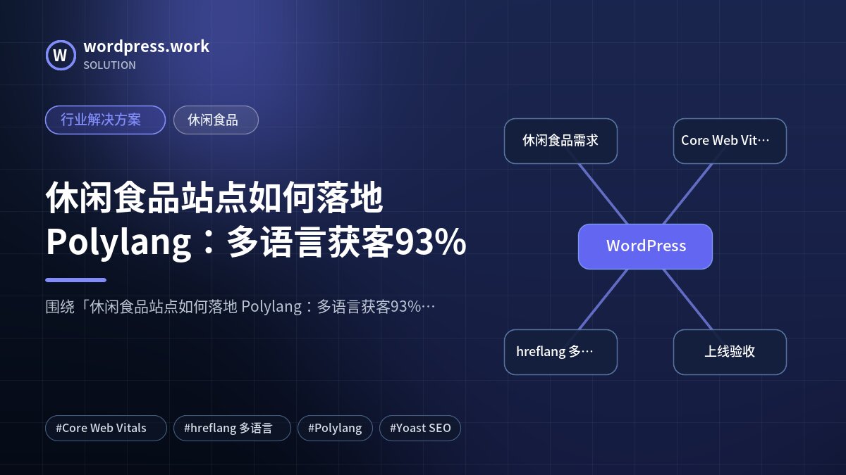 休闲食品站点如何落地 Polylang：多语言获客93%｜行业解决方案｜休闲食品