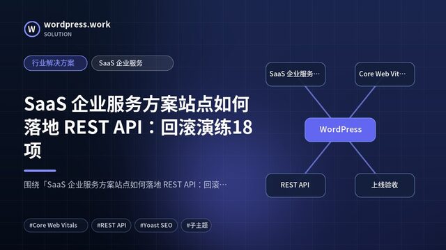 SaaS 企业服务方案站点如何落地 REST API：回滚演练18项｜行业解决方案｜SaaS 企业服务