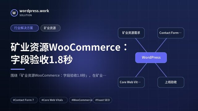 矿业资源WooCommerce:字段验收1.8秒|行业解决方案|矿业资源