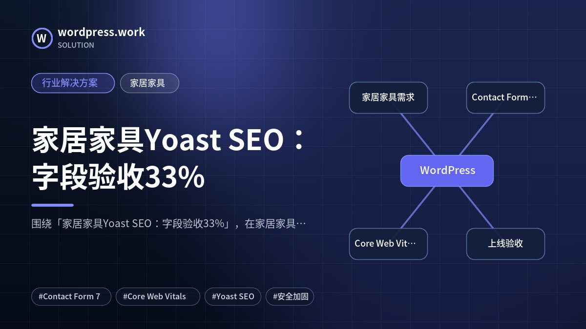 家居家具Yoast SEO：字段验收33%｜行业解决方案｜家居家具