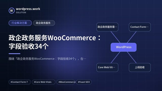 政企政务服务WooCommerce:字段验收34个|行业解决方案|政企政务服务