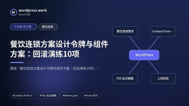 餐饮连锁方案设计令牌与组件方案:回滚演练10项|行业解决方案|餐饮连锁
