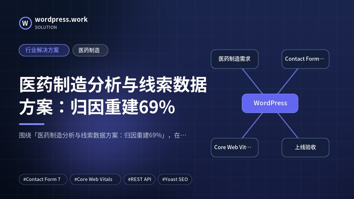 医药制造分析与线索数据方案:归因重建69%|行业解决方案|医药制造