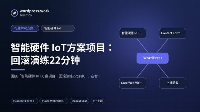 智能硬件 IoT方案项目：回滚演练22分钟｜行业解决方案｜智能硬件 IoT