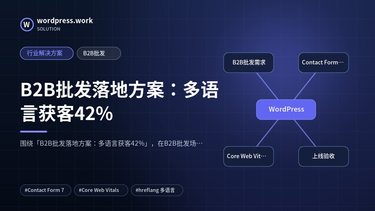 B2B批发落地方案:多语言获客42%|行业解决方案|B2B批发