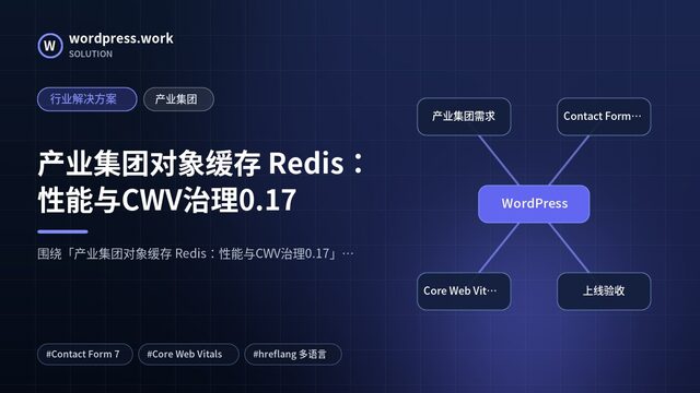 产业集团对象缓存 Redis:性能与CWV治理0.17|行业解决方案|产业集团