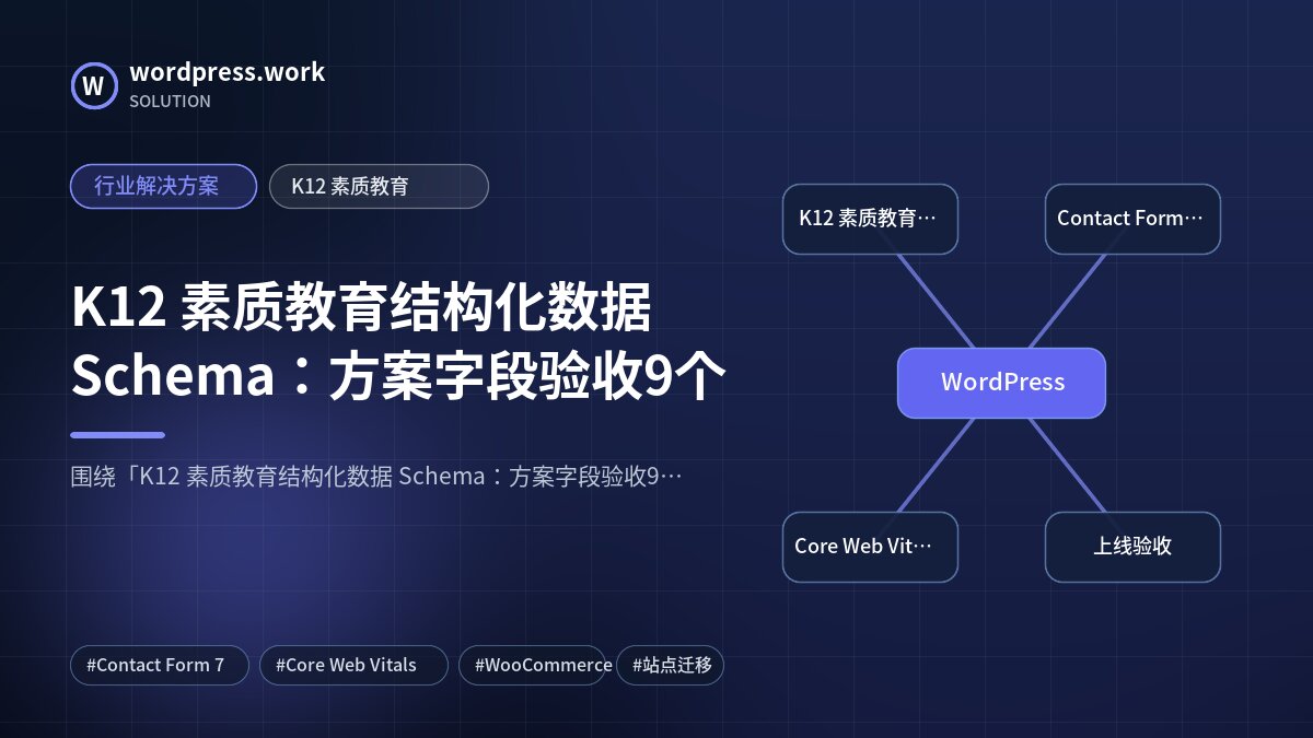 K12 素质教育结构化数据 Schema：方案字段验收9个｜行业解决方案｜K12 素质教育