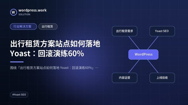 出行租赁方案站点如何落地 Yoast:回滚演练60%|行业解决方案|出行租赁