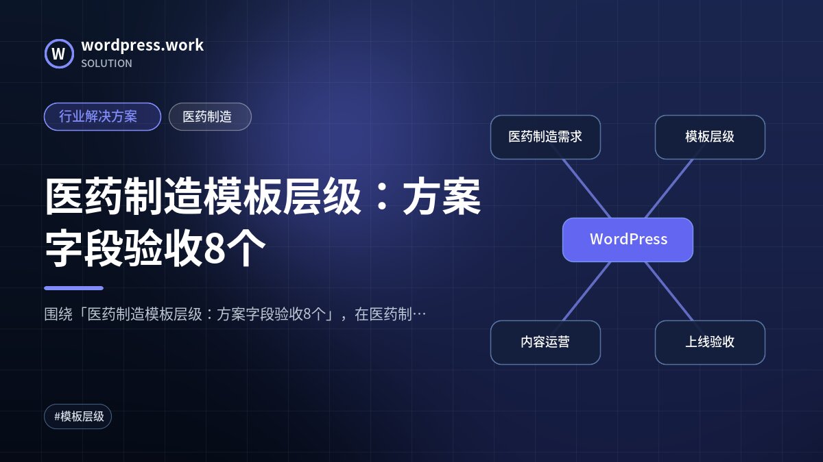 医药制造模板层级:方案字段验收8个|行业解决方案|医药制造