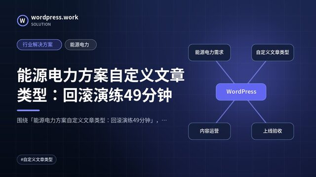 能源电力方案自定义文章类型：回滚演练49分钟｜行业解决方案｜能源电力