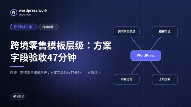 跨境零售模板层级：方案字段验收47分钟｜行业解决方案｜跨境零售