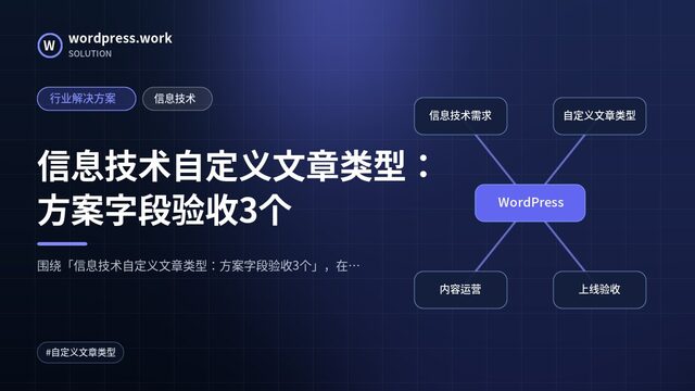 信息技术自定义文章类型：方案字段验收3个｜行业解决方案｜信息技术