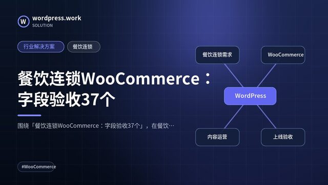餐饮连锁WooCommerce:字段验收37个|行业解决方案|餐饮连锁