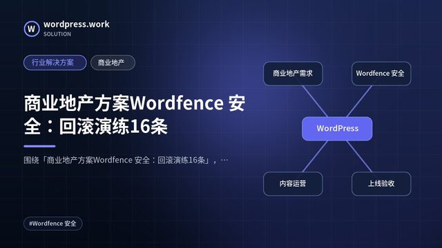 商业地产方案Wordfence 安全：回滚演练16条｜行业解决方案｜商业地产