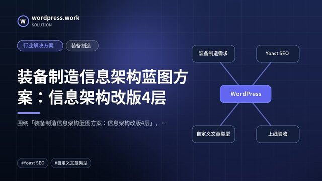装备制造信息架构蓝图方案:信息架构改版4层|行业解决方案|装备制造