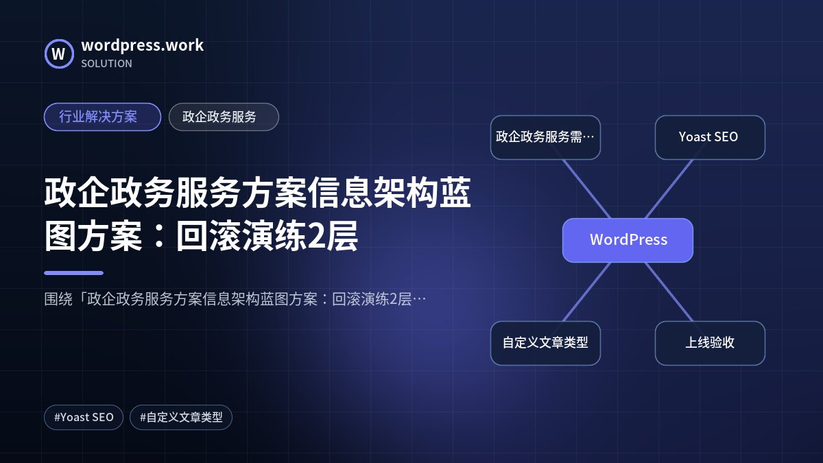 政企政务服务方案信息架构蓝图方案:回滚演练2层|行业解决方案|政企政务服务