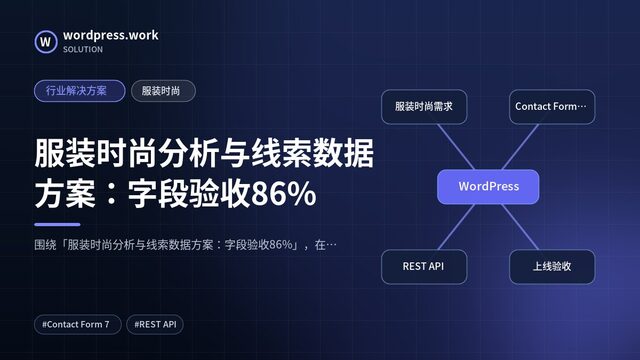 服装时尚分析与线索数据方案：字段验收86%｜行业解决方案｜服装时尚