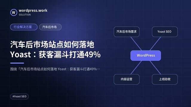 汽车后市场站点如何落地 Yoast:获客漏斗打通49%|行业解决方案|汽车后市场