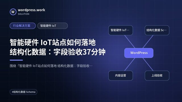 智能硬件 IoT站点如何落地 结构化数据:字段验收37分钟|行业解决方案|智能硬件 IoT
