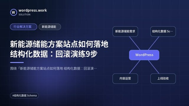 新能源储能方案站点如何落地 结构化数据：回滚演练9步｜行业解决方案｜新能源储能