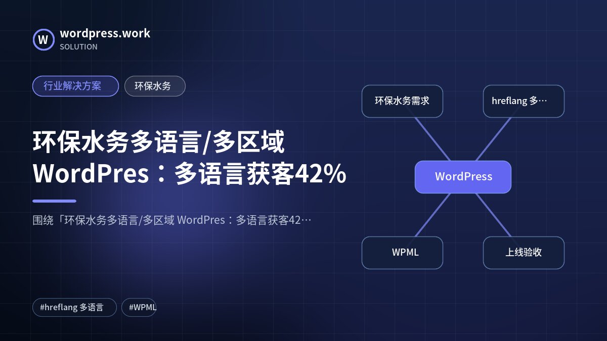 环保水务多语言/多区域 WordPres:多语言获客42%|行业解决方案|环保水务
