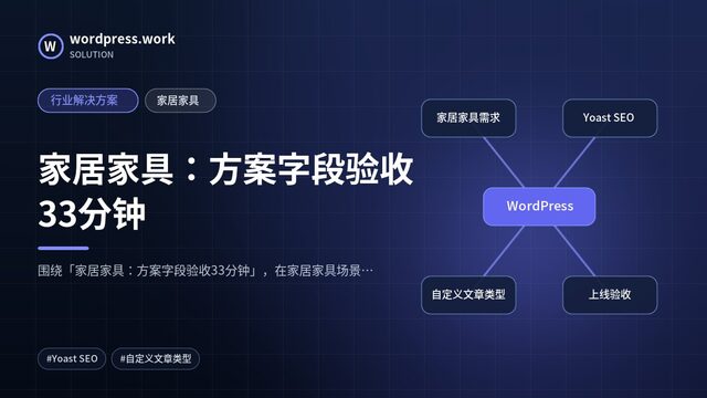 家居家具：方案字段验收33分钟｜行业解决方案｜家居家具