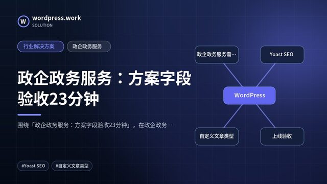 政企政务服务:方案字段验收23分钟|行业解决方案|政企政务服务