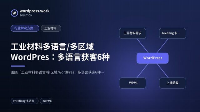 工业材料多语言/多区域 WordPres:多语言获客6种|行业解决方案|工业材料