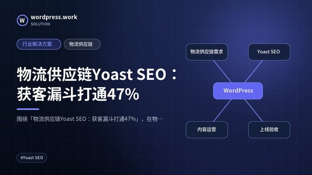 物流供应链Yoast SEO：获客漏斗打通47%｜行业解决方案｜物流供应链