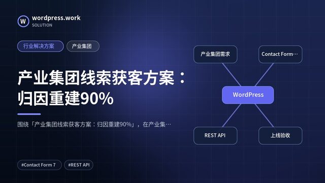 产业集团线索获客方案:归因重建90%|行业解决方案|产业集团
