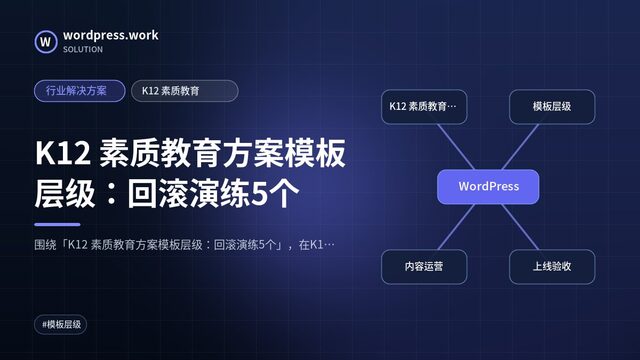 K12 素质教育方案模板层级:回滚演练5个|行业解决方案|K12 素质教育