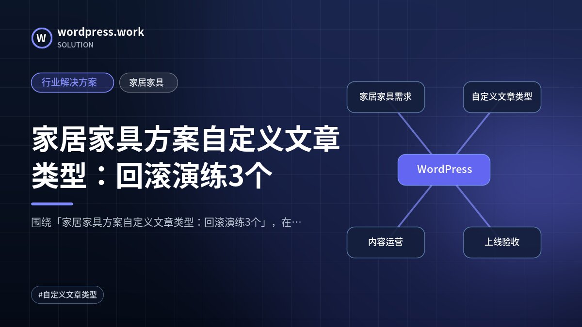 家居家具方案自定义文章类型：回滚演练3个｜行业解决方案｜家居家具
