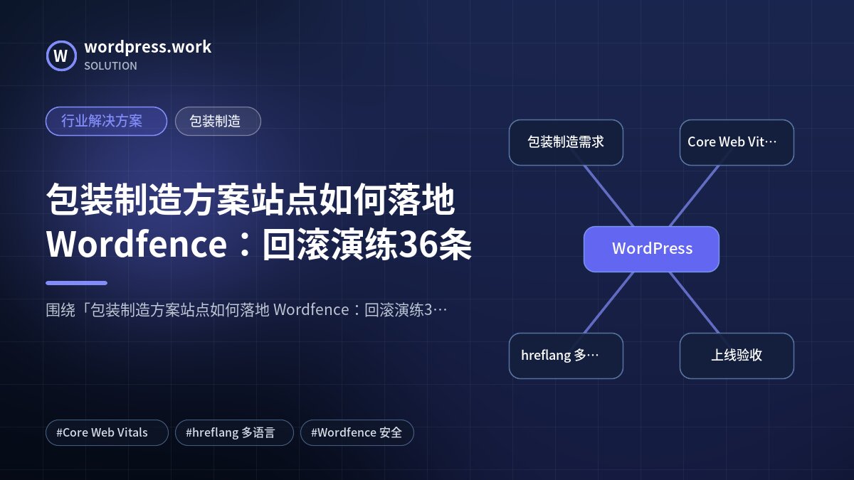 包装制造方案站点如何落地 Wordfence:回滚演练36条|行业解决方案|包装制造